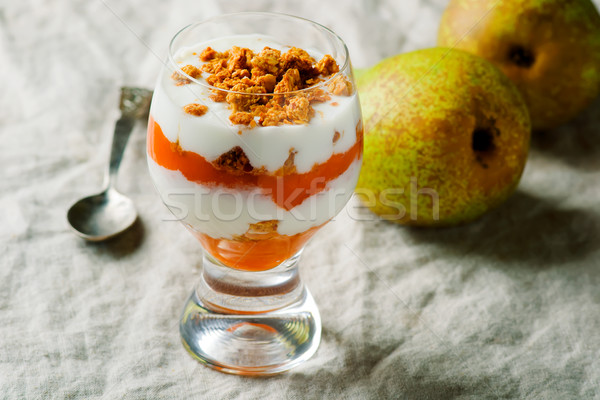 Kabak granola yoğurt kahvaltı yeme tatlı Stok fotoğraf © zoryanchik