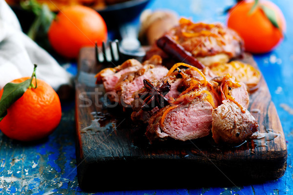 peking duck breast clementine spices.style rustic Stock photo © zoryanchik