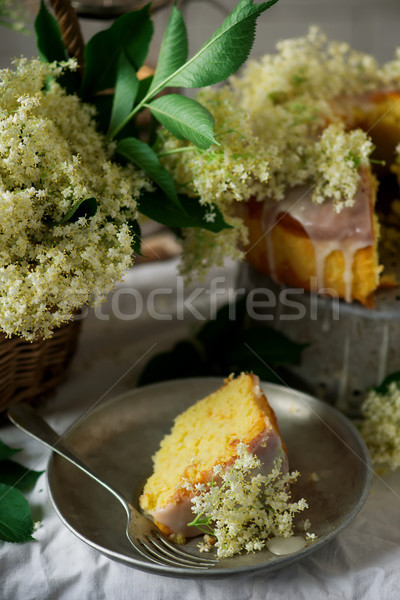Elderflower and Orange Bundt Cake. Stock photo © zoryanchik
