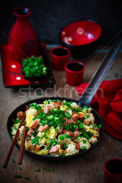 ホットドッグ フライド コメ レシピ 食品 緑 ストックフォト © zoryanchik