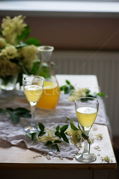 Stock photo: elderflower white wine.style vintage