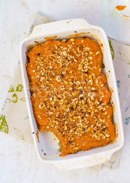 Stock photo: Parmentier with pumpkin and forcemeat 