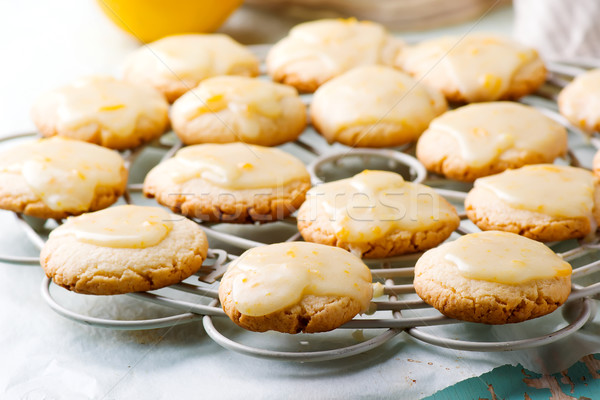 Stock photo: Lemon glaze cookies..style rustic