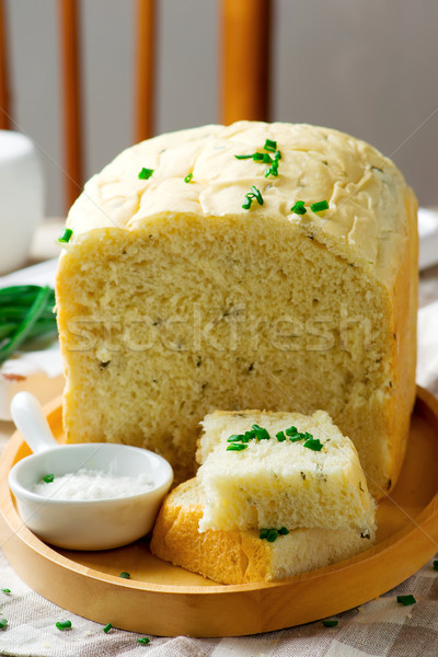 Stock photo: sour cream chive bread .style rustic