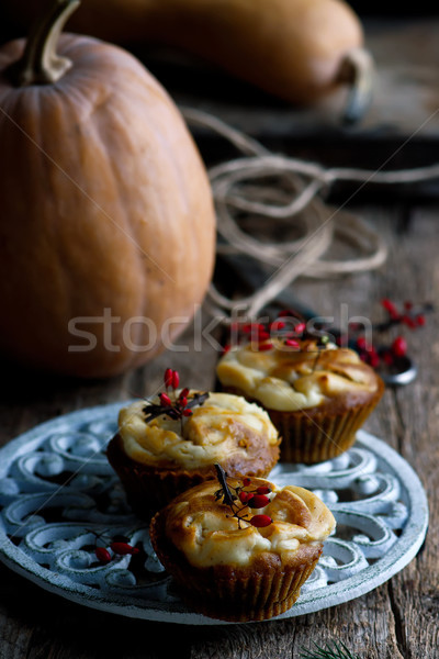 Foto stock: Calabaza · crema · queso · remolino · atención · selectiva