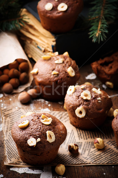 Stock photo: nutella cakes.rustic style.