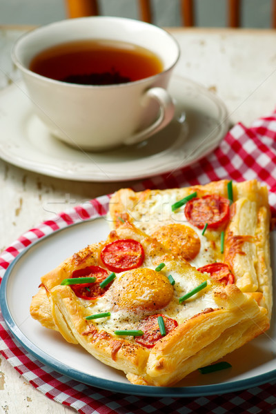 puff pastry breakfast egg tarts  Stock photo © zoryanchik