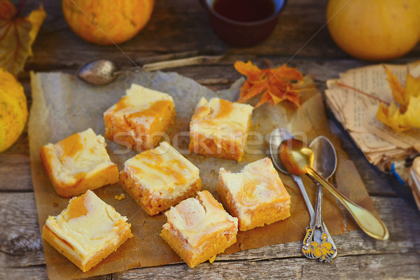 Citrouille tarte crème fromages automne alimentaire [[stock_photo]] © zoryanchik