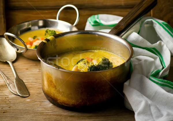 vegetable haricot and broccoli soup  Stock photo © zoryanchik