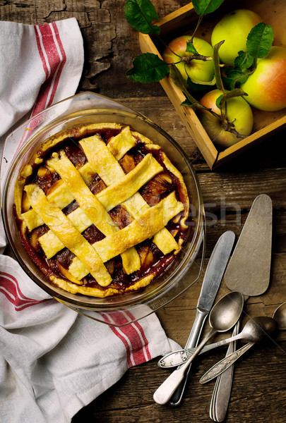 apples and raisins pie  Stock photo © zoryanchik