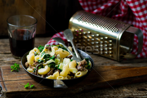 pasta with swiss chard Stock photo © zoryanchik