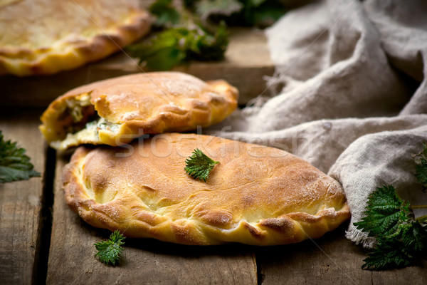 calzone with ricotta  and  nettle Stock photo © zoryanchik