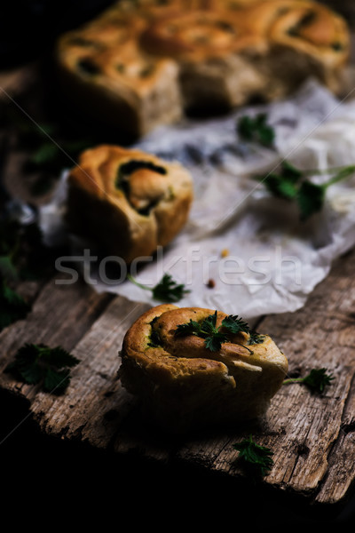 Wild nettle  whole wheat kissed buns. Style rustic.  Stock photo © zoryanchik