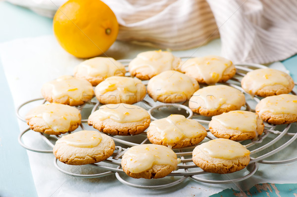 Lemon glaze cookies..style rustic Stock photo © zoryanchik