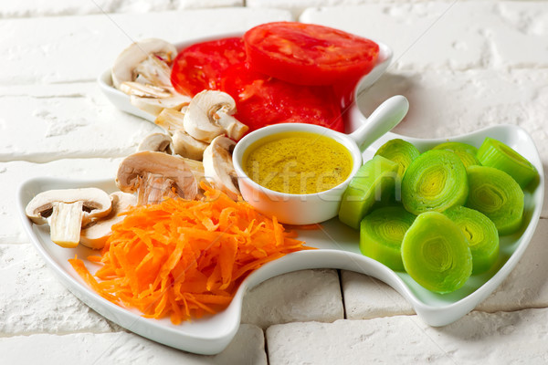 Crudites Salad with classic vinaigrette Stock photo © zoryanchik