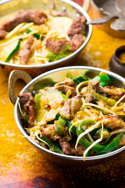 Indian-Style Pork Saute Stock photo © zoryanchik