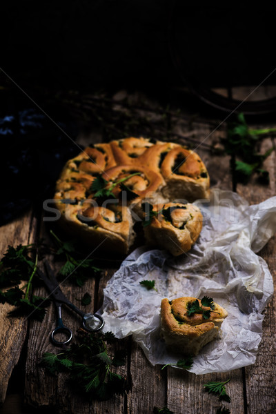 Wild nettle  whole wheat kissed buns. Style rustic.  Stock photo © zoryanchik