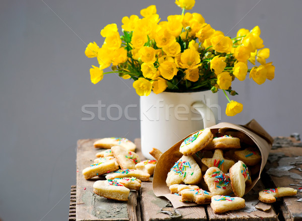 Foto d'archivio: Panna · acida · veloce · vintage · alimentare · colazione · bianco