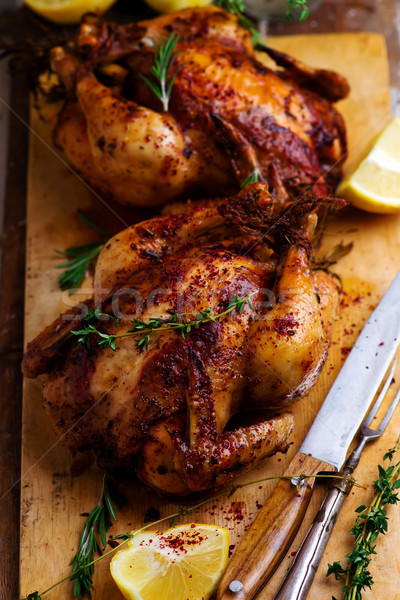Сток-фото: жаркое · из · курицы · лимона · чеснока · продовольствие · обеда · приготовления