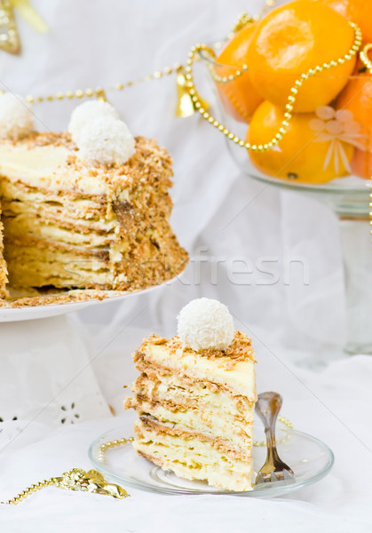 New Year's pie ' a napoleon '  Stock photo © zoryanchik