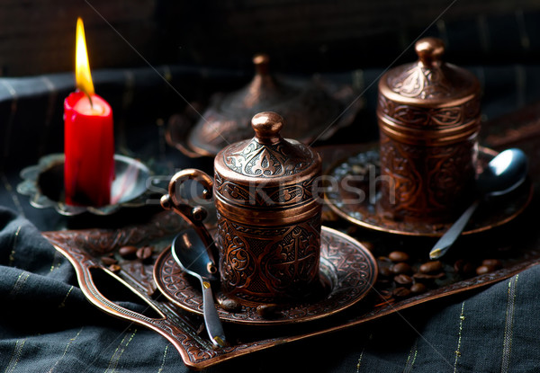 コーヒー 金属 トルコ語 伝統的な カップ 選択フォーカス ストックフォト © zoryanchik