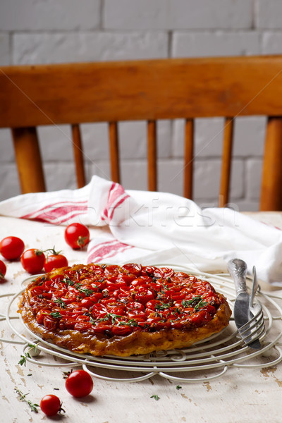 Pomodoro rustico alimentare rosso colazione bianco Foto d'archivio © zoryanchik