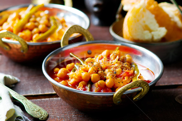 chick-pea stewed with haricot and a tomato on Lebanese  Stock photo © zoryanchik