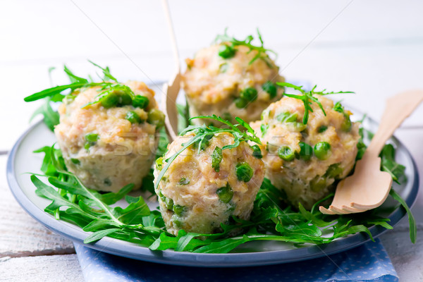 Frikadellen Urlaub selektiven Fokus Licht Hintergrund Fleisch Stock foto © zoryanchik