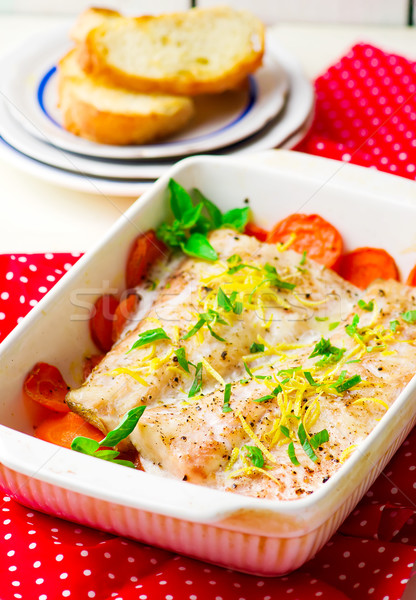 The baked fish fillet with carrot Stock photo © zoryanchik