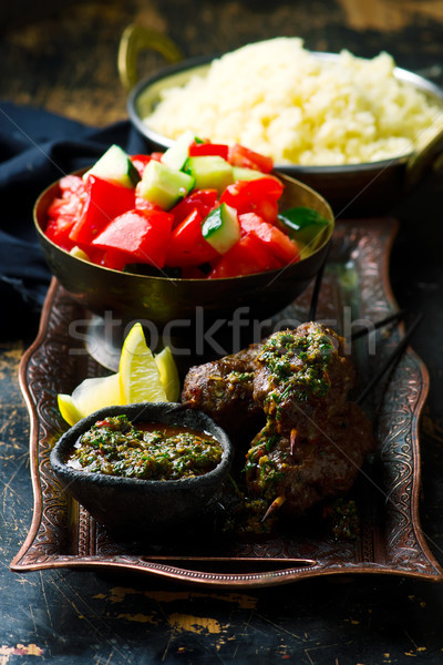 Agneau soleil tomates séchées menthe bord fraîches [[stock_photo]] © zoryanchik