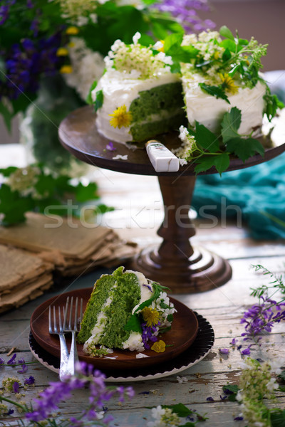 Zitrone Kuchen Sammlung Vereisung Essen Stock foto © zoryanchik