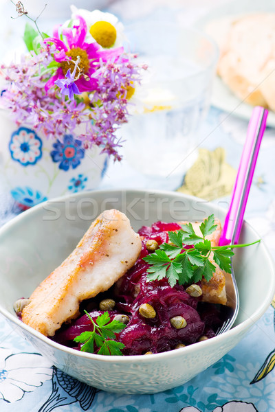 Fish Fillets in a Sweet-and-Sour Sauce Stock photo © zoryanchik