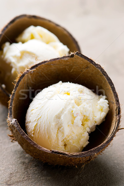 Zdjęcia stock: Kokosowe · lody · powłoki · selektywne · focus · żywności · lata