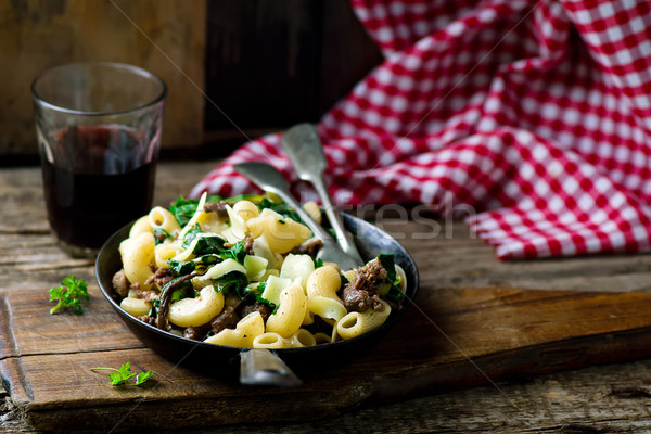 pasta with swiss chard Stock photo © zoryanchik
