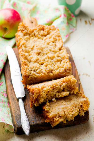 Appel koffie cake selectieve aandacht tabel Stockfoto © zoryanchik