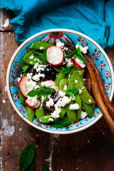 Stock foto: Frühling · Rettich · griechisch · Schwerpunkt · Abendessen · Salat