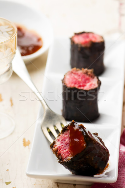 beef rolls from nori.selective focus Stock photo © zoryanchik