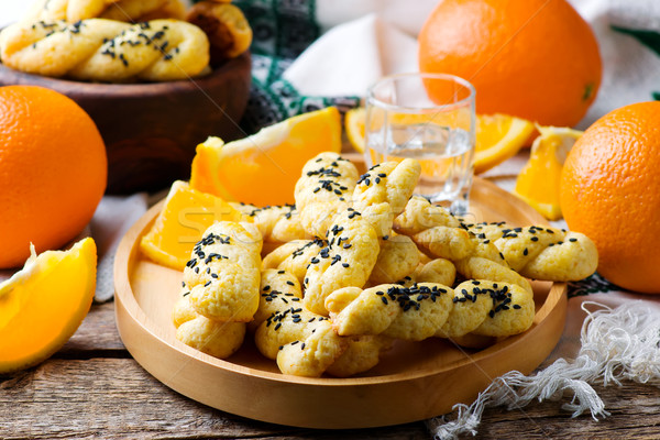 Koulourakia , Greek Sesame Twist Cookies Stock photo © zoryanchik