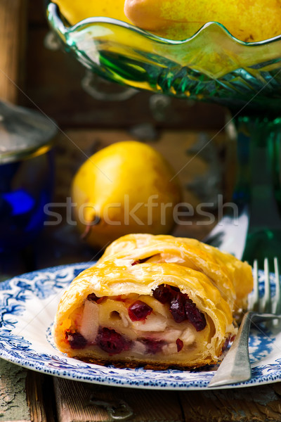 Stock foto: Birne · selektiven · Fokus · Stil · rustikal · Obst