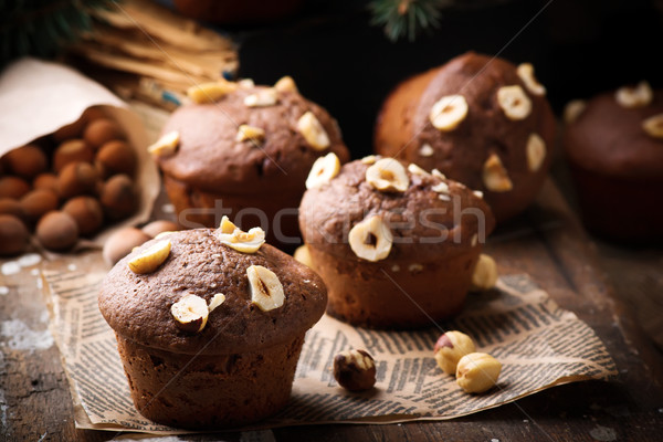 nutella cakes.rustic style. Stock photo © zoryanchik