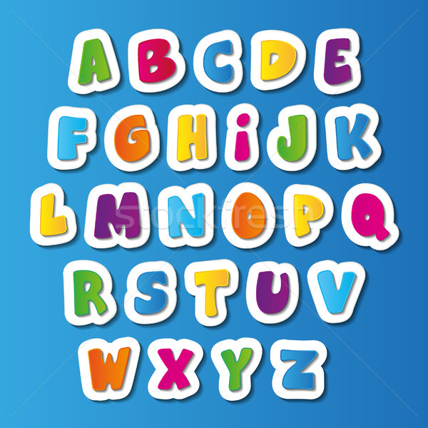 Hand cut vector cartoon alphabet set. Stock photo © Zsuskaa