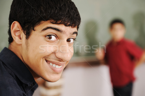 Arab közel-keleti diákok iskola mosoly gyermek Stock fotó © zurijeta