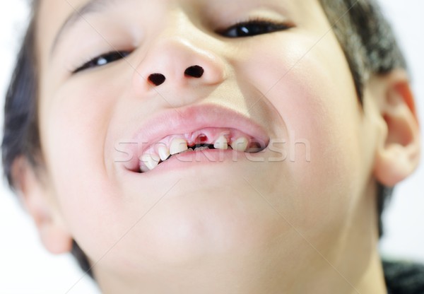 портрет Cute Kid первый зубов мало Сток-фото © zurijeta