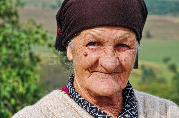 Very old woman with expression on her face Stock photo © zurijeta