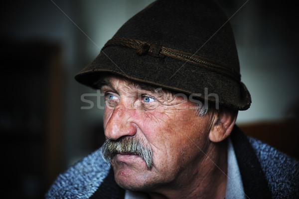 Portrait of old man with mustache Stock photo © zurijeta