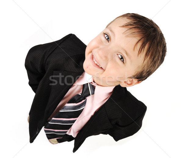 Adorable little kid wearing a suite Stock photo © zurijeta