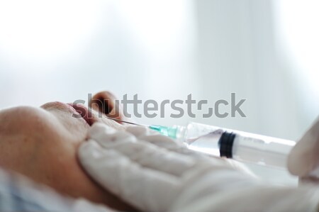 Idős nő botox injekció kórház divat női Stock fotó © zurijeta