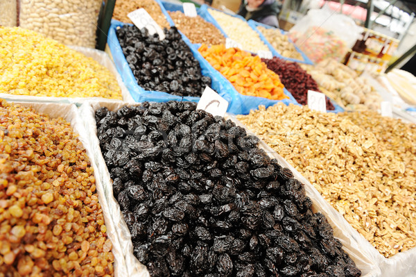 Natural organic food on market place, piazza, bazaar Stock photo © zurijeta