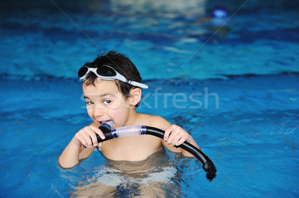 Activities on the pool, children swimming and playing in water, happiness and summertime Stock photo © zurijeta