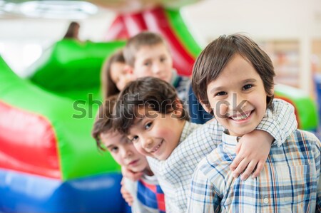 Kids playing on colorful kindergarden playground Stock photo © zurijeta